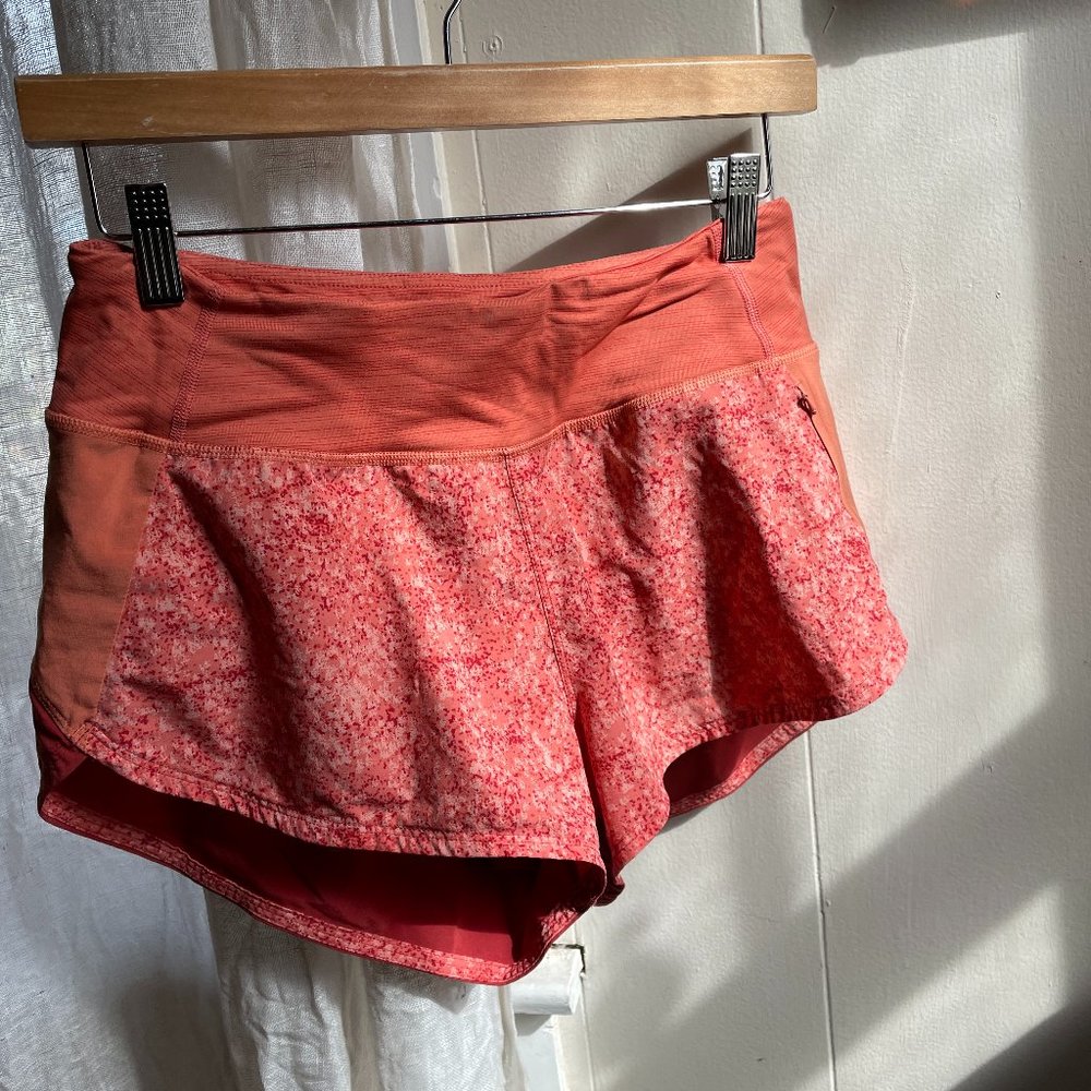 Outdoor Voices Tri Tone Hudson Athletic Shorts (Pink) SMALL